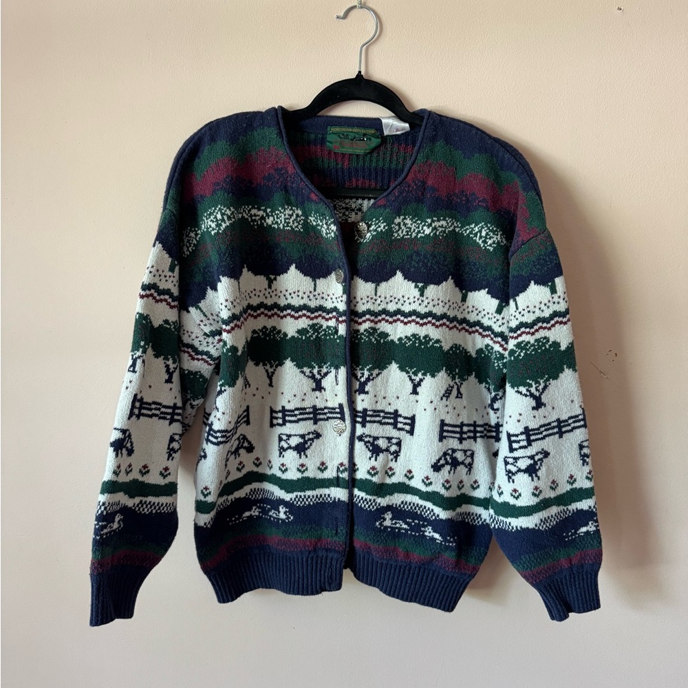Northern Reflections Countryside Cow Cardigan